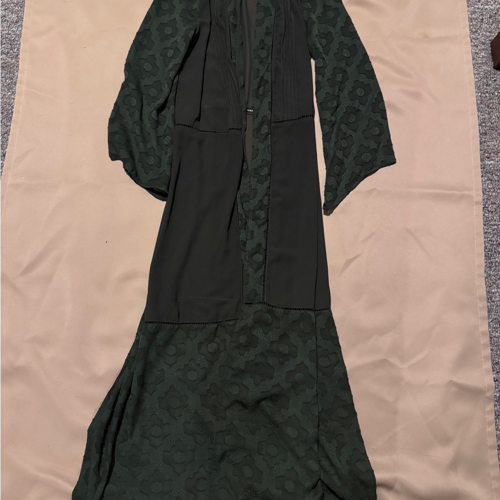 Astr Dark Green Sheer Dress